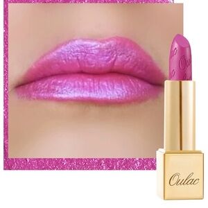 Oulac Barbie Pink lipstick 3D metallic shine hydrating